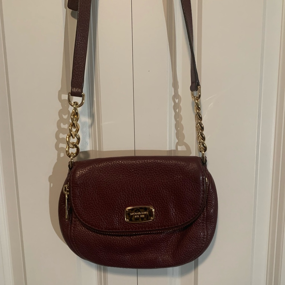 Burgundy Michael Kors Crossbody Purse